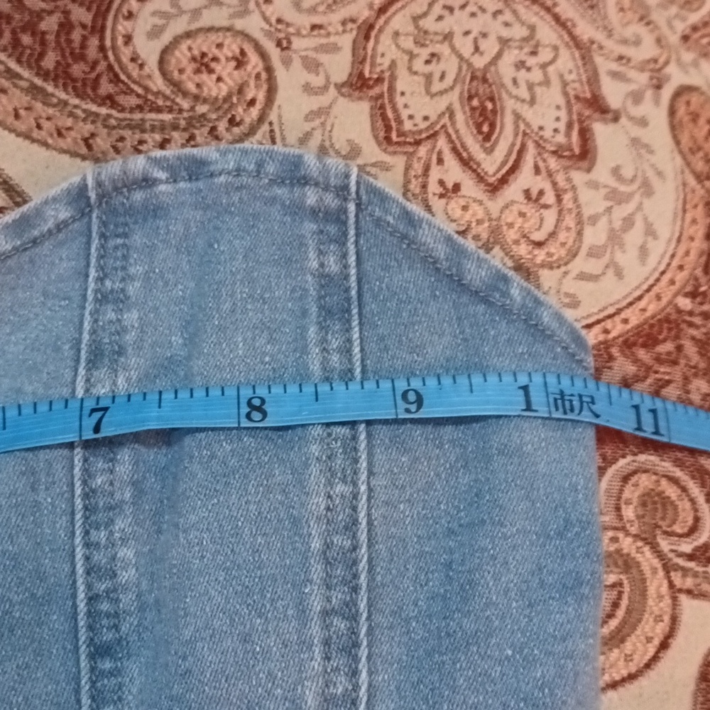 Size Xsmall Zip Up Denim Tube Top - Picture 6 of 10